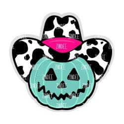 Cowboy Pumpkin – Mini Acrylic Charm Blank (1.5") | Optional Sticker or UV DTF