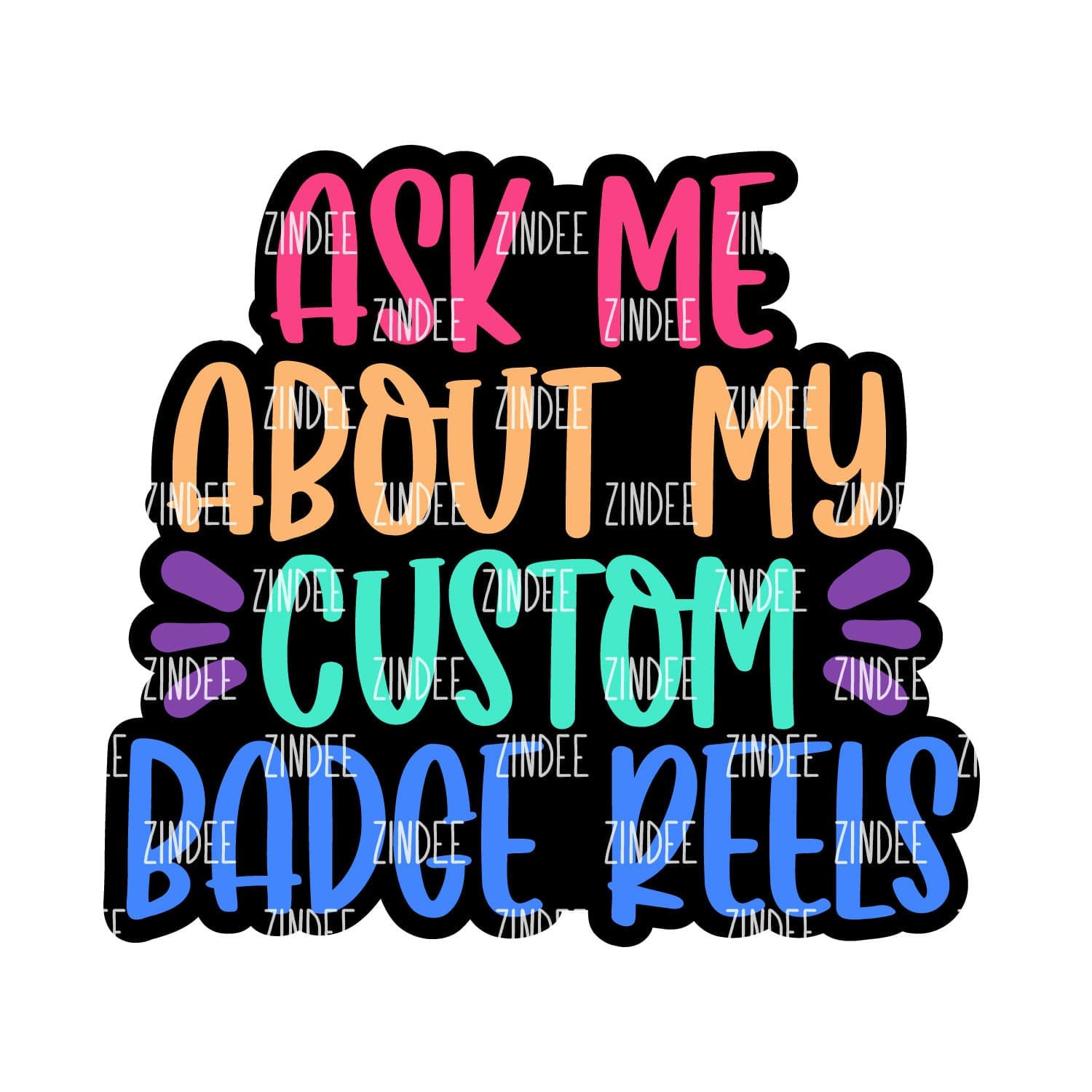 Ask Me Badge Reels – Acrylic Badge Reel Blank (2") No Hole | Optional Sticker or UV DTF