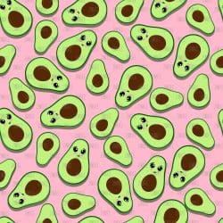 Cute Avocados Pink seamless (digital paper)
