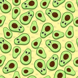 Cute Avocados Yellow seamless (digital paper)
