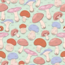 Cute Mushrooms Green (digital paper)