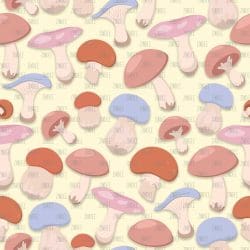 Cute Mushrooms Yellow (digital paper)