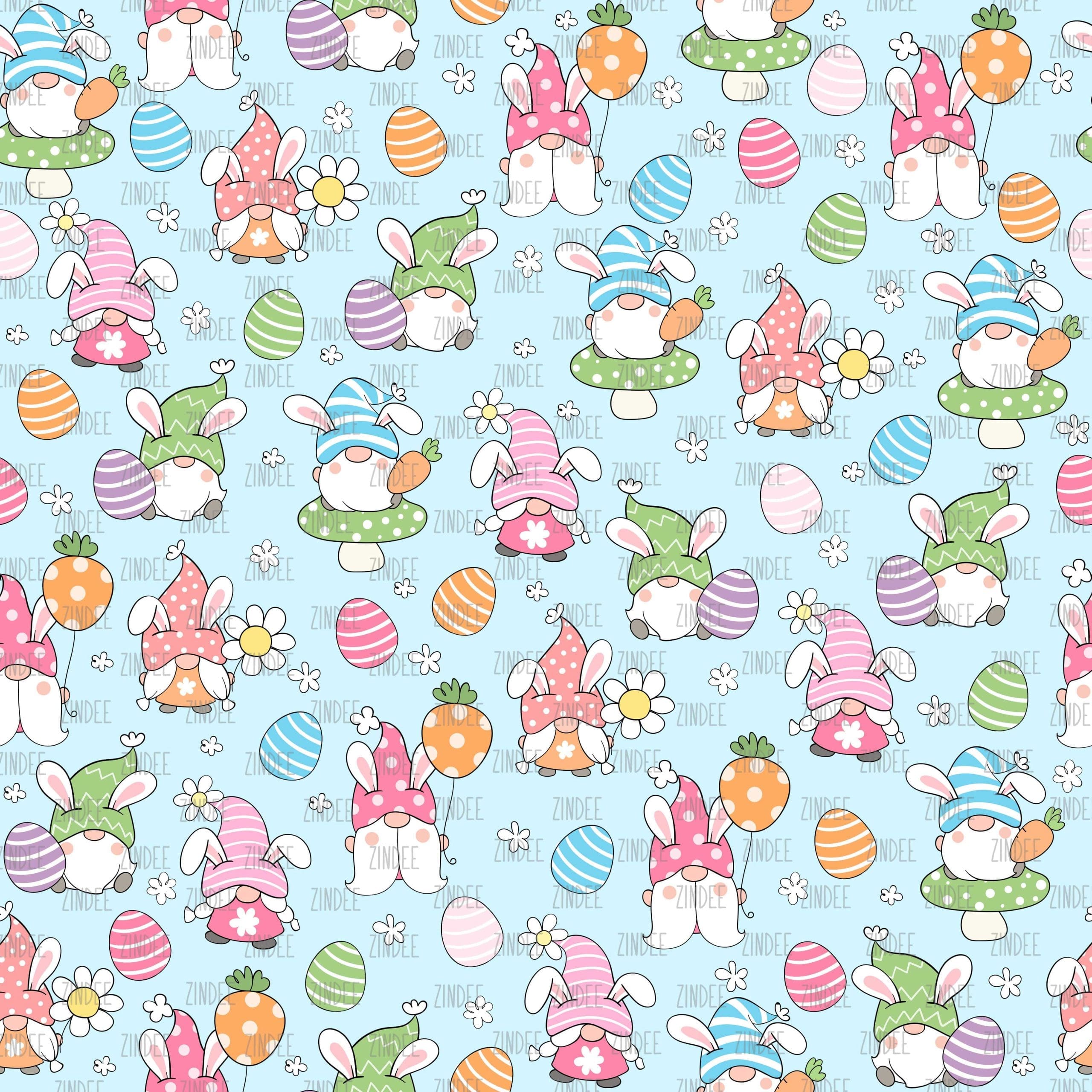 Gnomes Easter seamless (digital paper)
