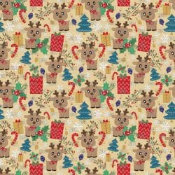 Festive Reindeer Baby Cream seamless (digital paper)