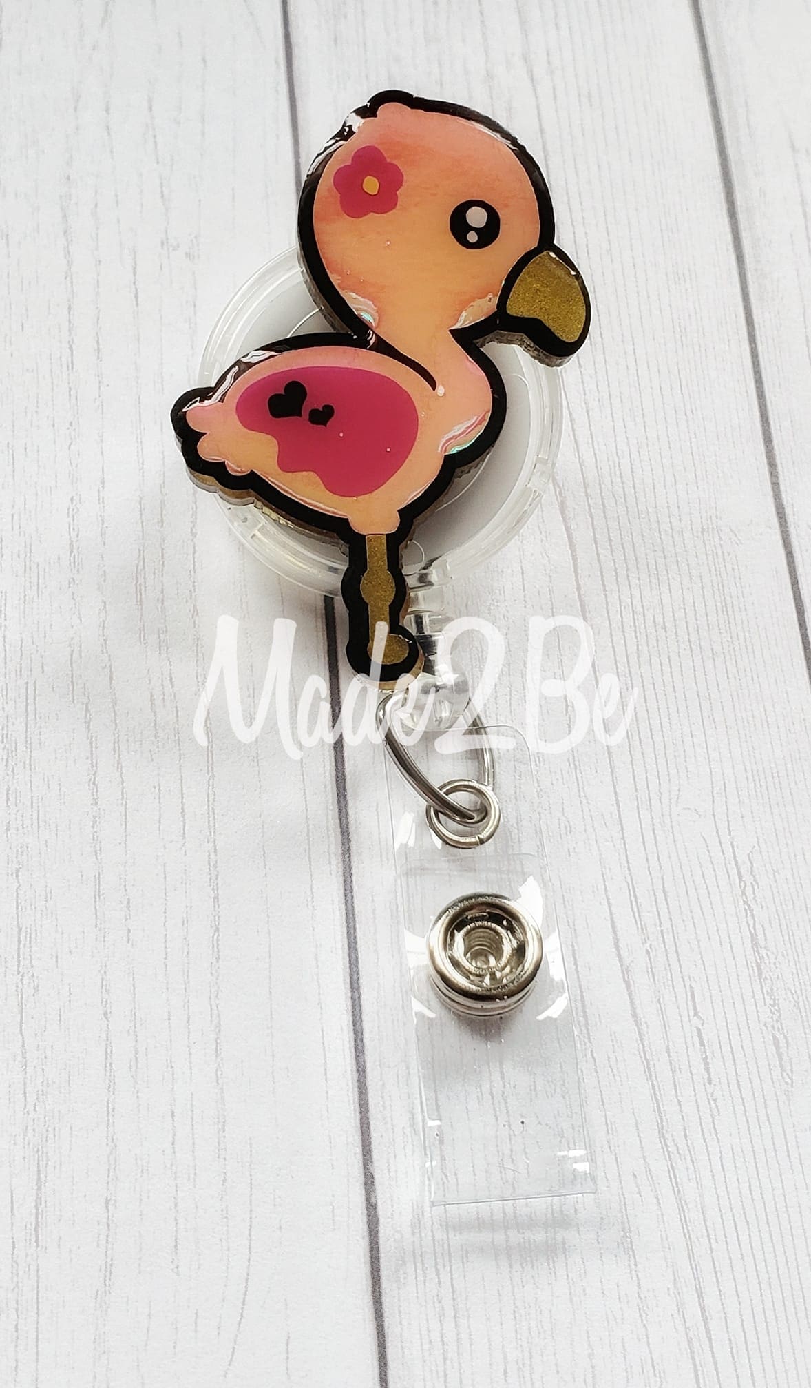 Flamingo Baby – Acrylic Badge Reel Blank (2") No Hole | Optional Sticker or UV DTF - Image 4