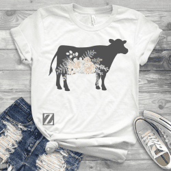 Alternative view of Cow Floral (Sublimation Transfer)