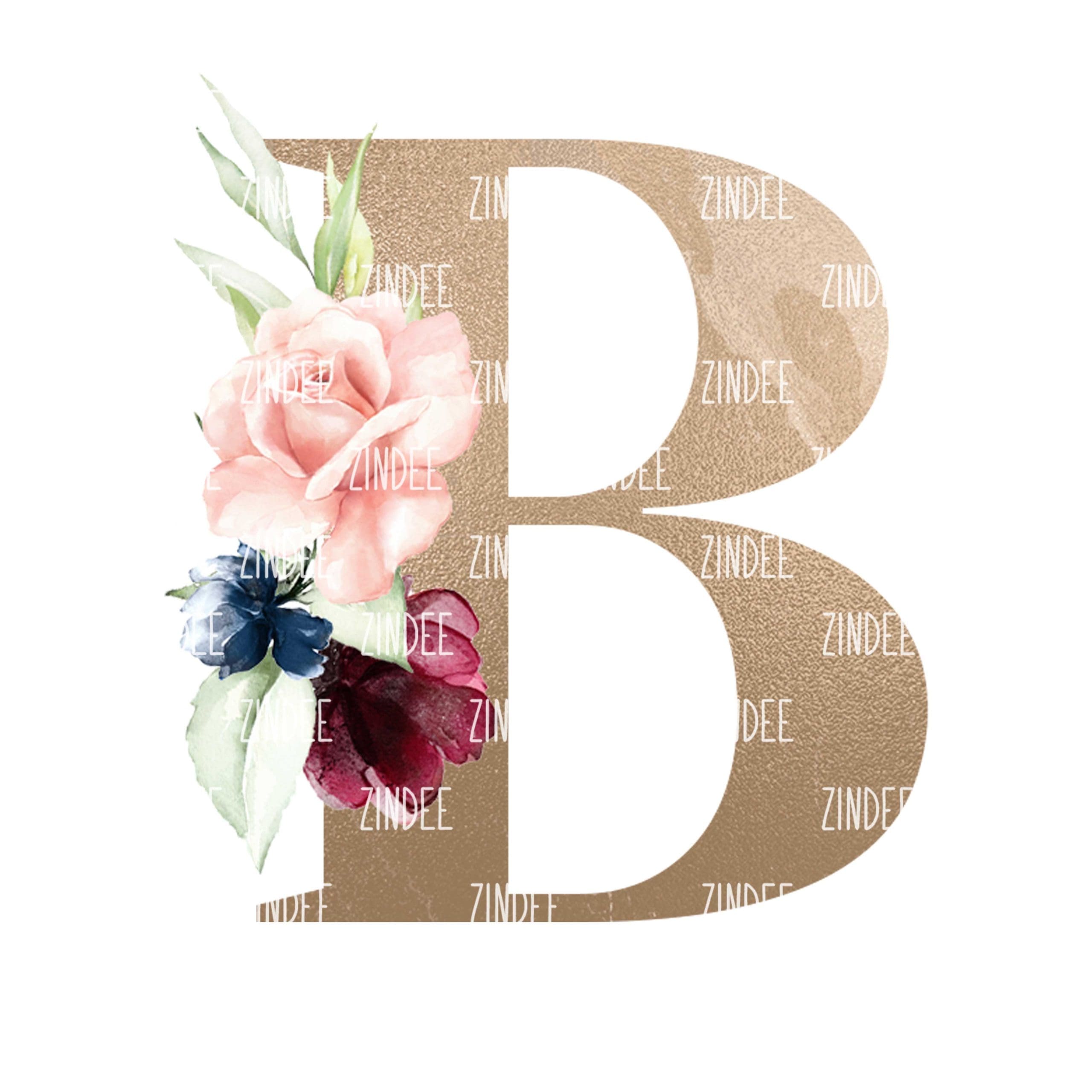 Floral Letter B (Sublimation Transfer)