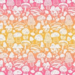 Funky Mushrooms Pink Ombre White seamless (digital paper)