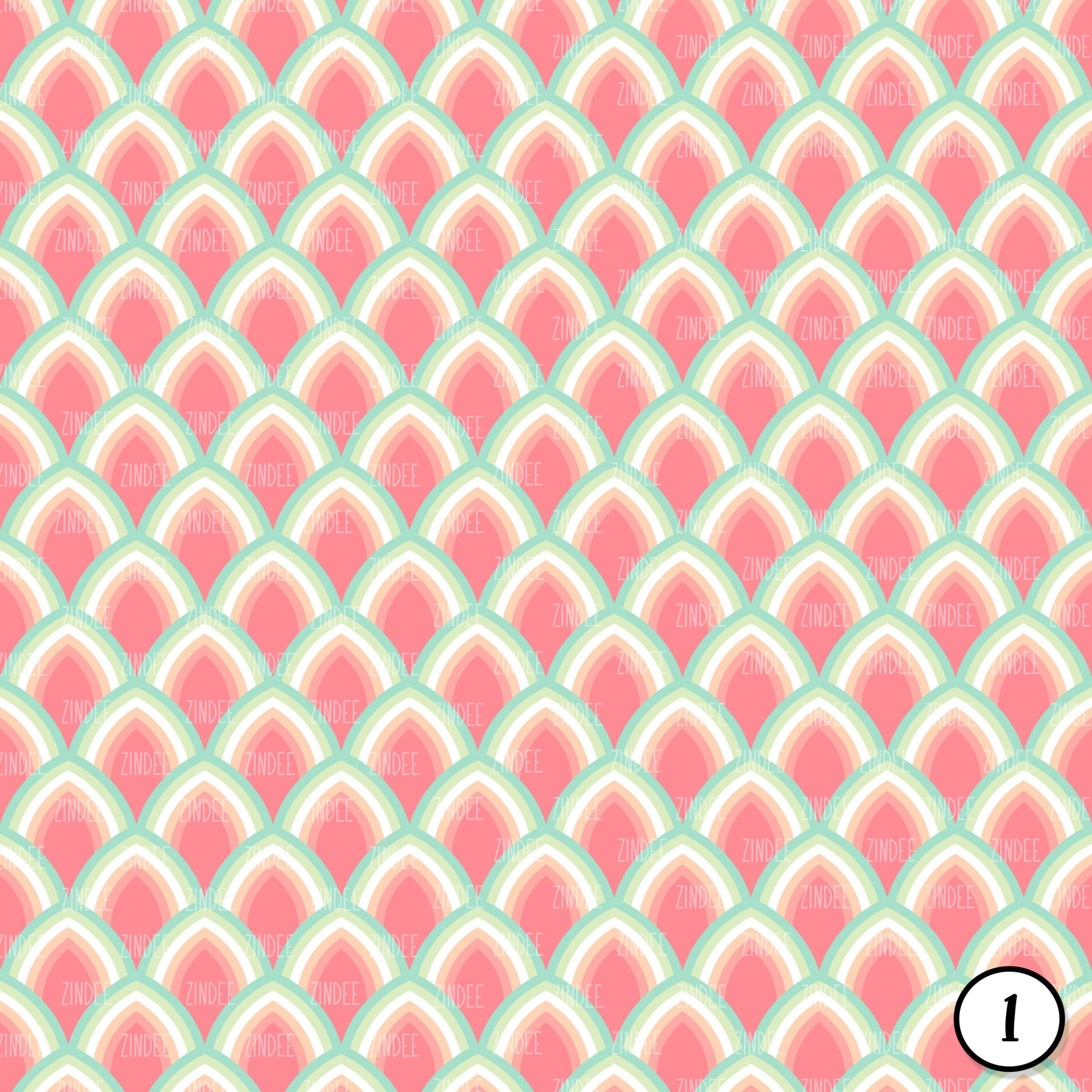 Geometric Peachy Mint Vinyl (vinyl) - Image 2