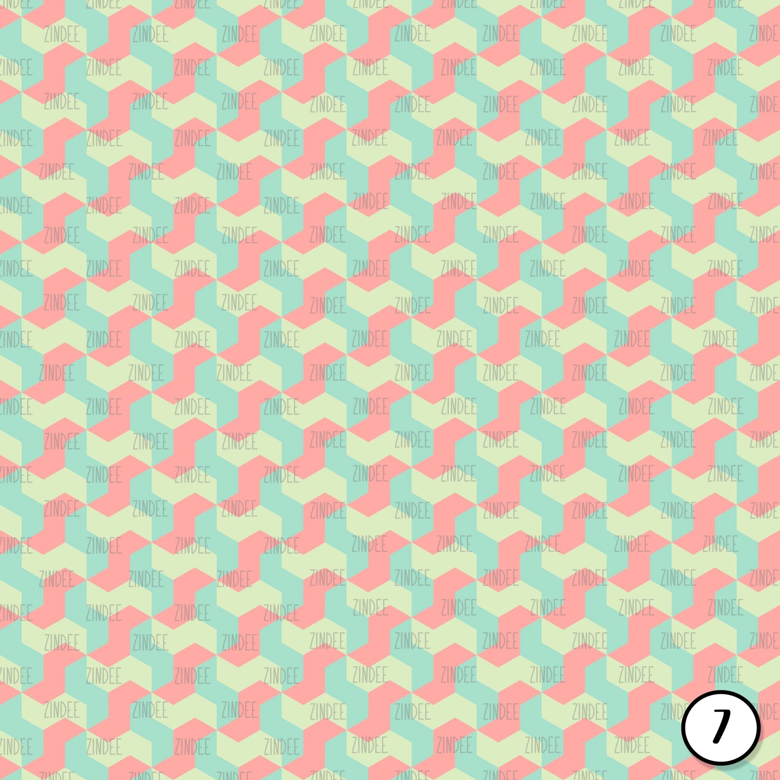 Geometric Peachy Mint Vinyl (vinyl) - Image 8