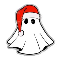 Ghost Santa – Acrylic Keychain Blank (3") | Optional Sticker or UV DTF
