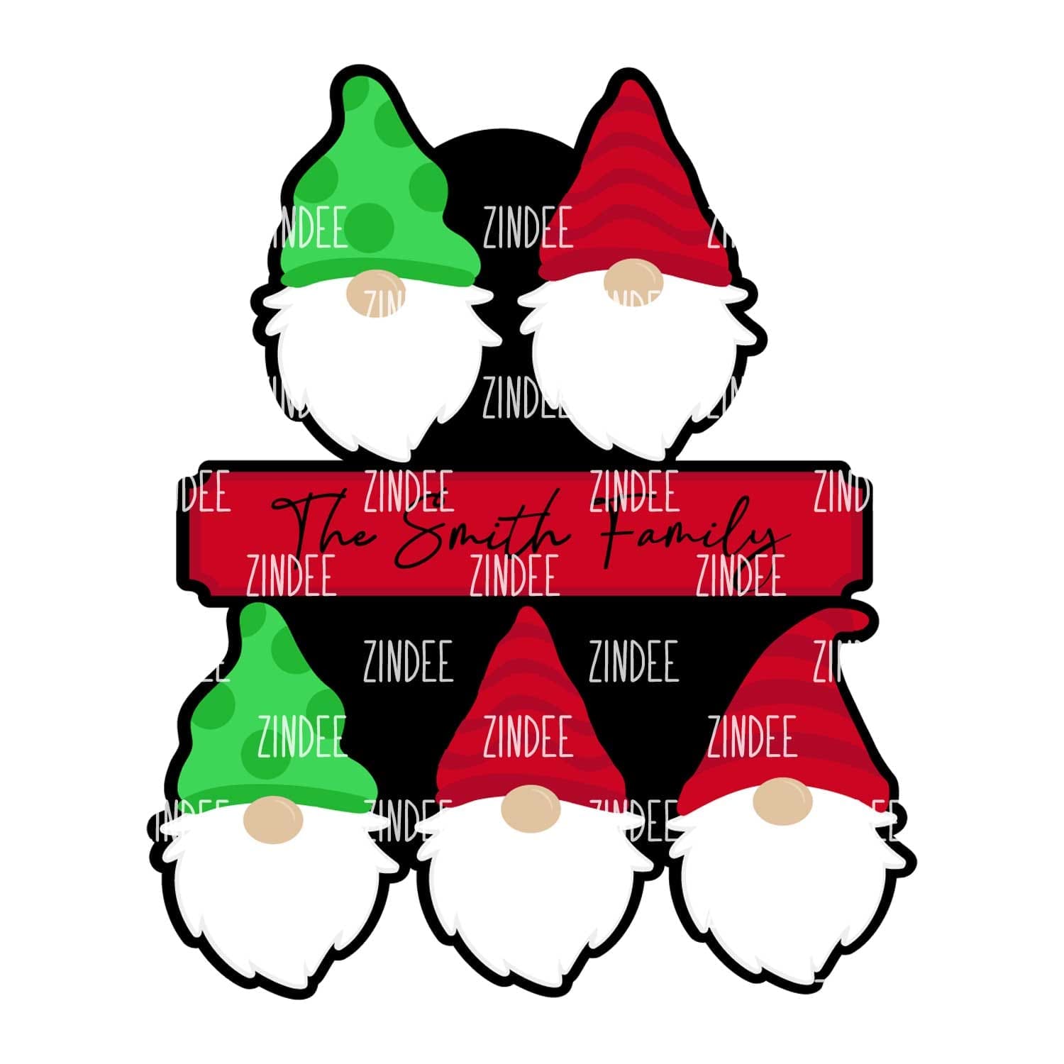 Gnome Family of 5 Ornament (4 inch) - Image 2