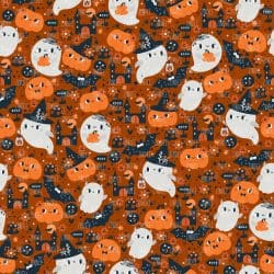 Halloween Cuties Dark Orange seamless (vinyl)