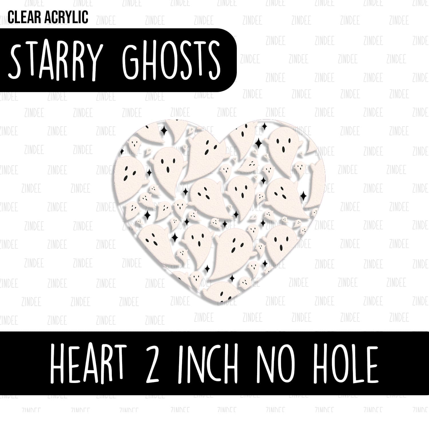 Heart (2 inch) NO HOLE (Starry Ghosts)