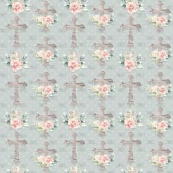 Light Rustic Floral Cross Green seamless (vinyl)