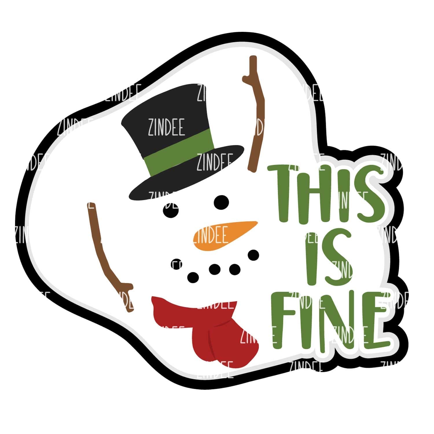 Melted Snowman – Acrylic Badge Reel Blank (2") No Hole | Optional Sticker or UV DTF