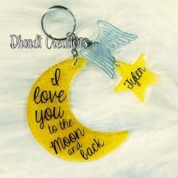 Moon – Acrylic Keychain Blank (3") | Optional Sticker or UV DTF - Image 5