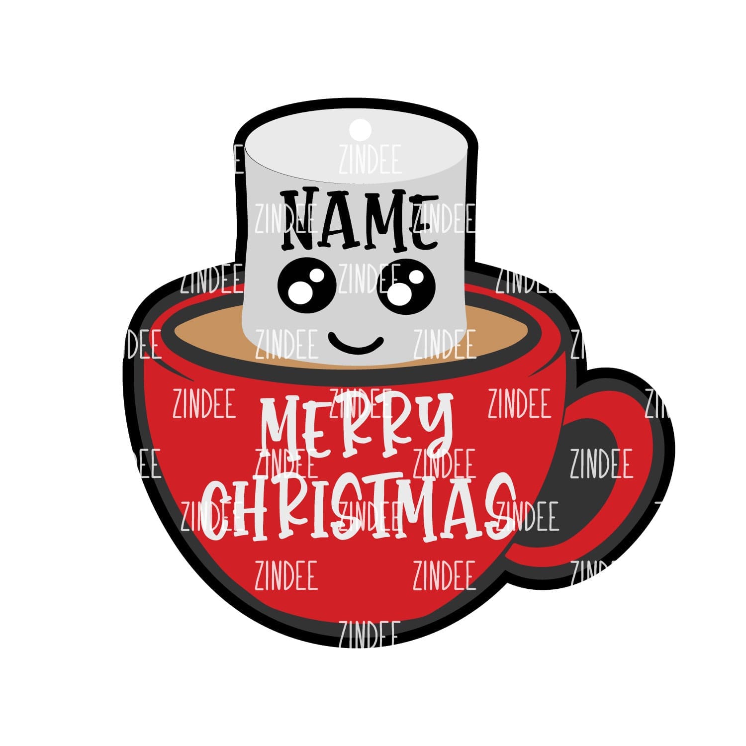 Marshmallow Mug Ornament (1) acrylic blank (5 inch) - Image 2