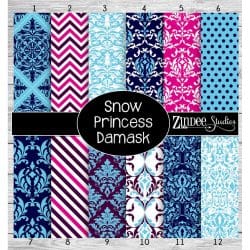 Snow Princess Damask (vinyl)