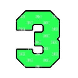 Number 3 – Acrylic Keychain Blank (3") | Optional Sticker or UV DTF