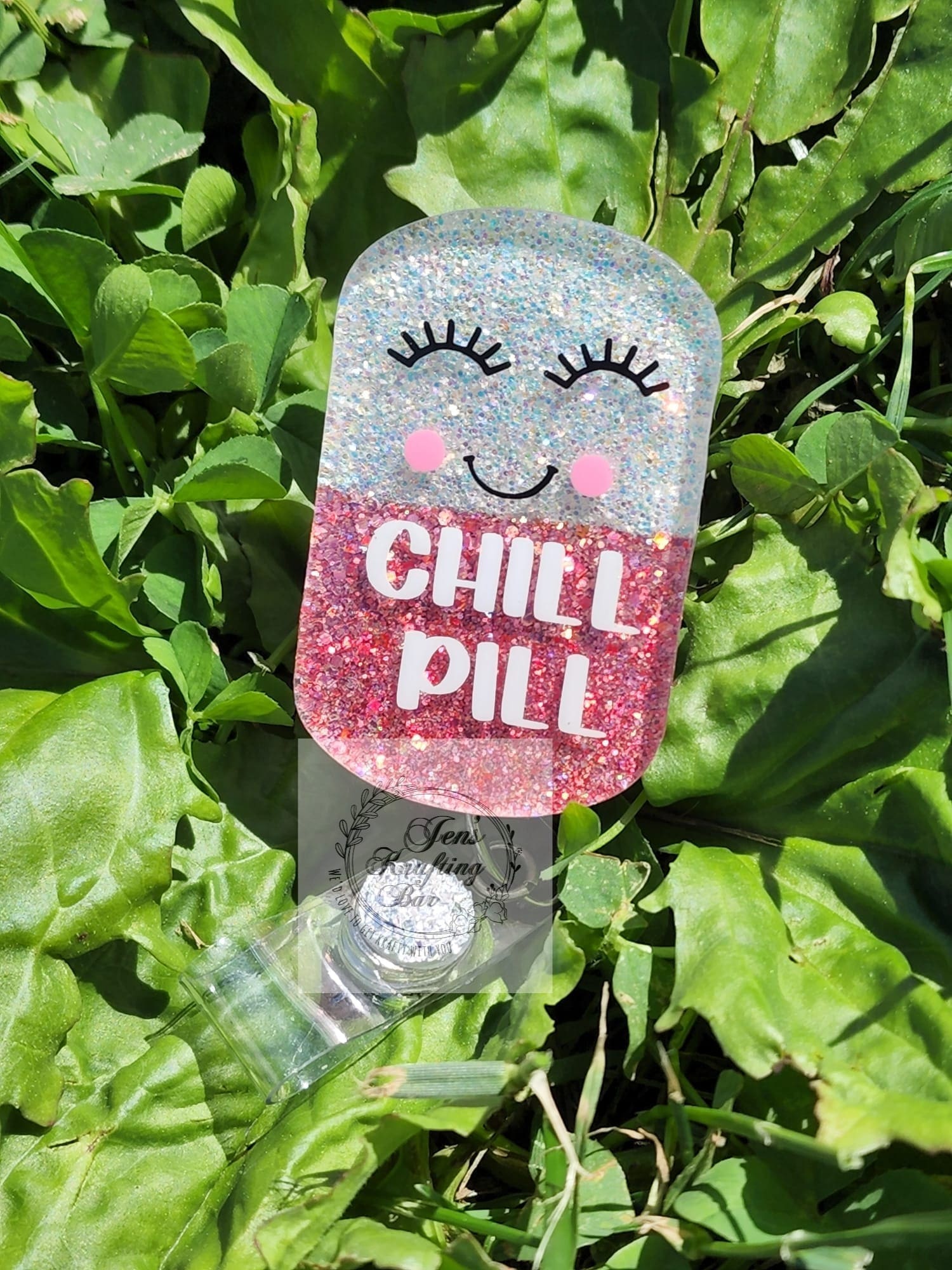Dog Tag/Pill Shape – Acrylic Keychain Blank (2") | Optional Sticker or UV DTF - Image 4