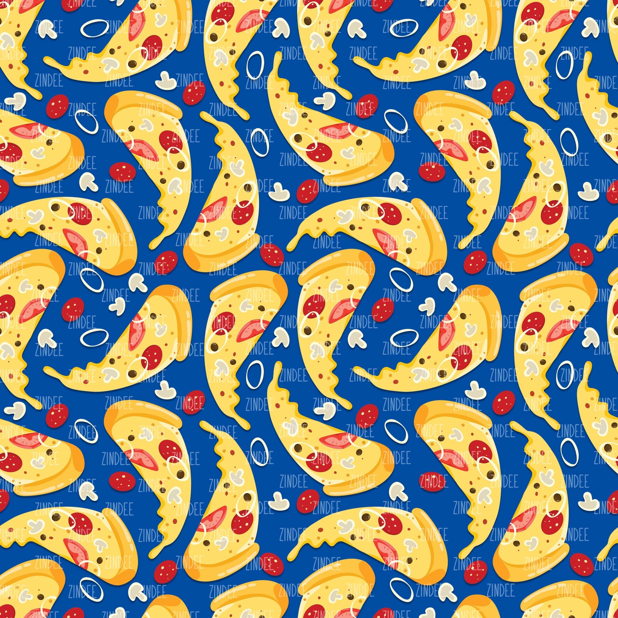 Pizza Slices Blue seamless (digital paper)