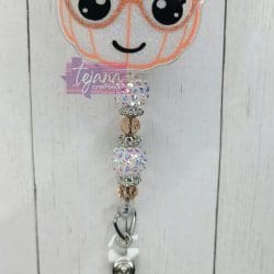 Pumpkin With Glasses – Acrylic Badge Reel Blank (2") No Hole | Optional Sticker or UV DTF - Image 5