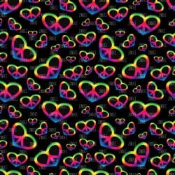 Rainbow Peace Heart Black seamless (vinyl)
