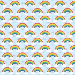 Rainbow with Clouds seamless (vinyl)