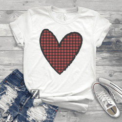 Alternative view of Buffalo Plaid Heart (Sublimation Transfer)