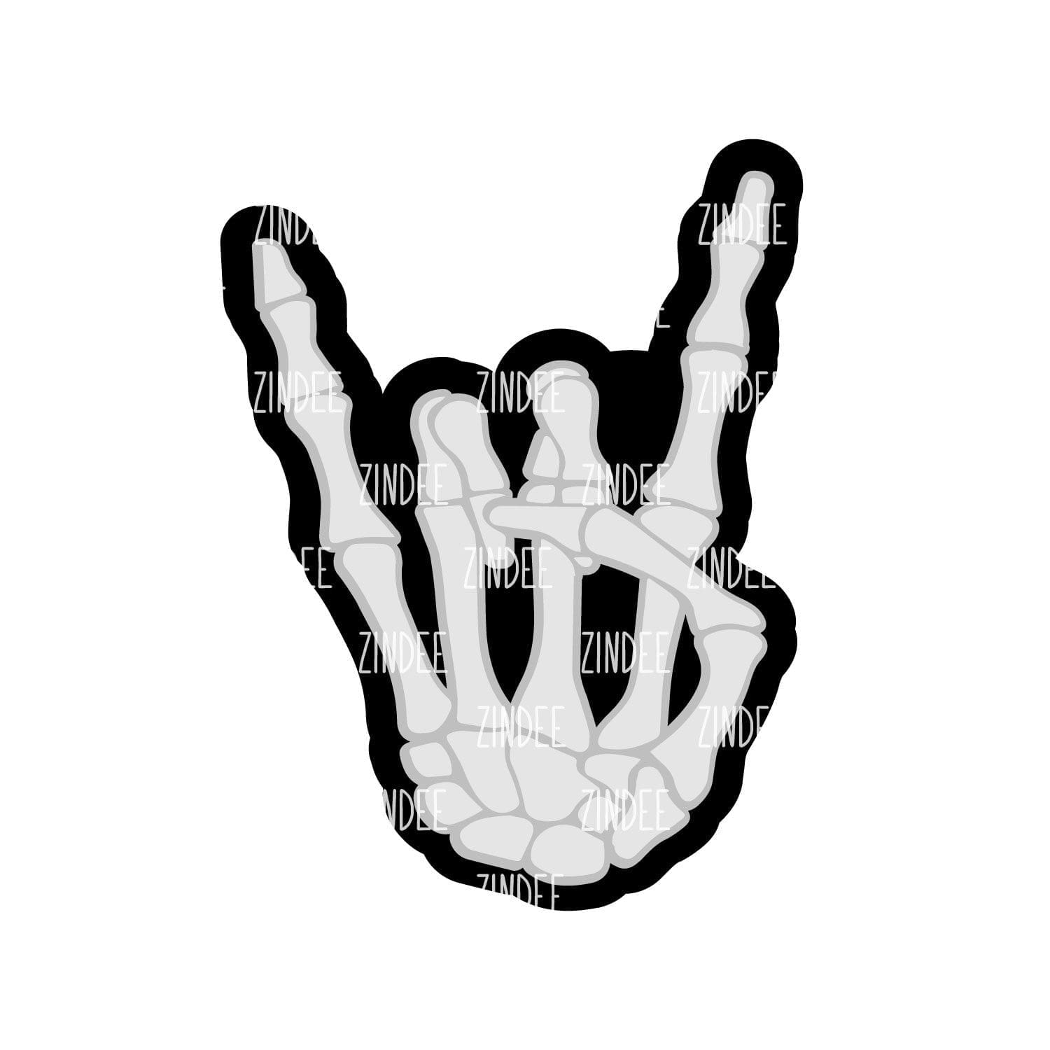 Rock On Skeleton – Acrylic Badge Reel Blank (2") No Hole | Optional Sticker or UV DTF