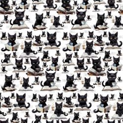 Sassy Reading Cats (seamless) (vinyl)