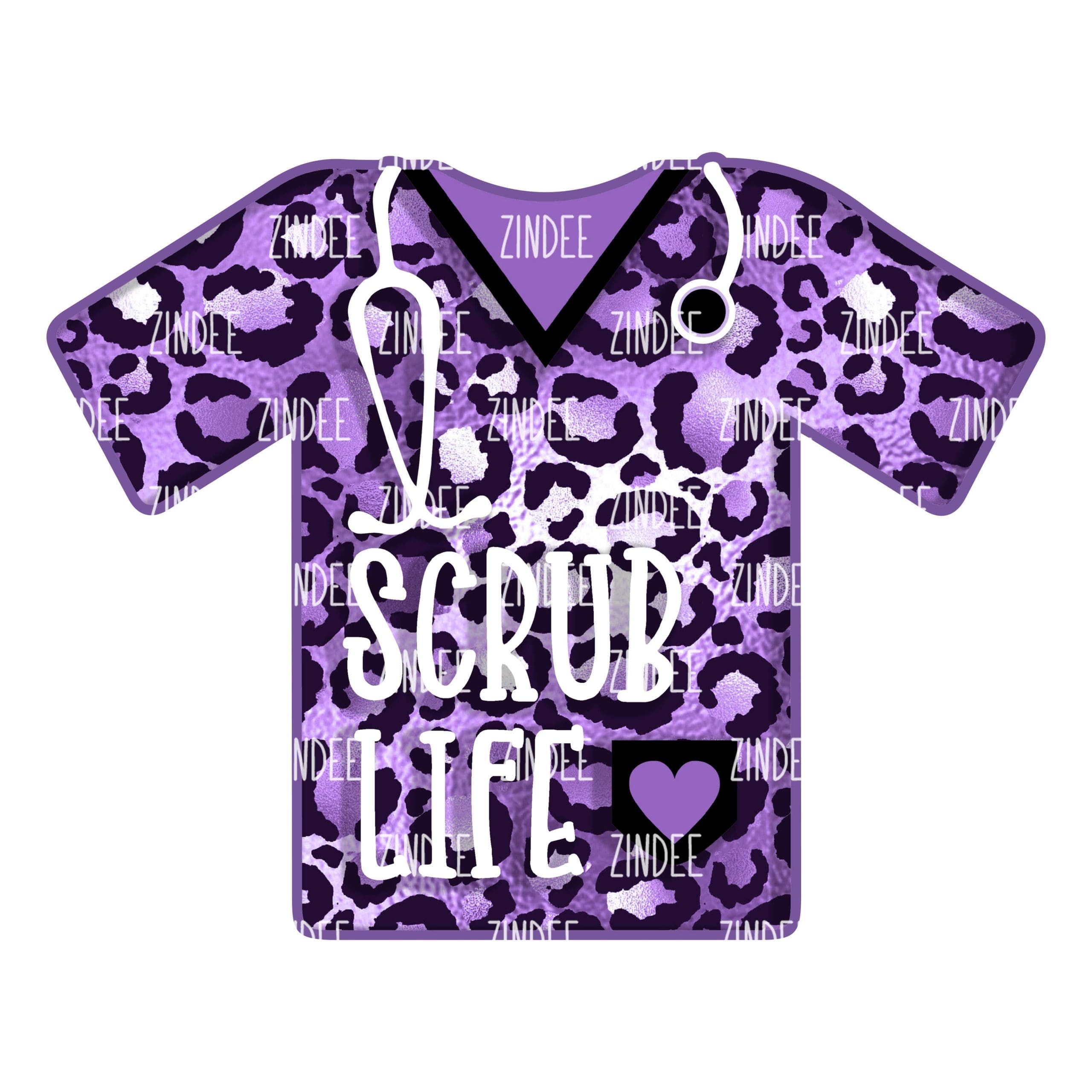 Scrubs Purple Leopard Sublimation Transfer