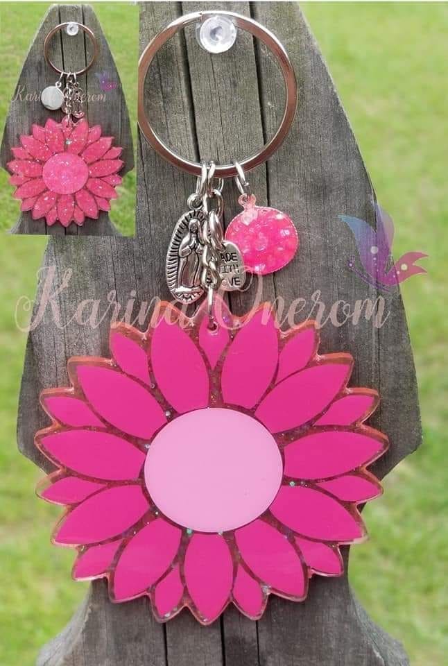 Sunflower – Acrylic Keychain Blank (3") | Optional Sticker or UV DTF - Image 6