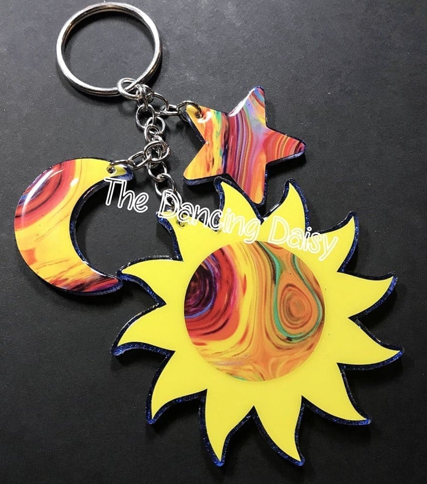 Sun – Acrylic Keychain Blank (3") | Optional Sticker or UV DTF - Image 3