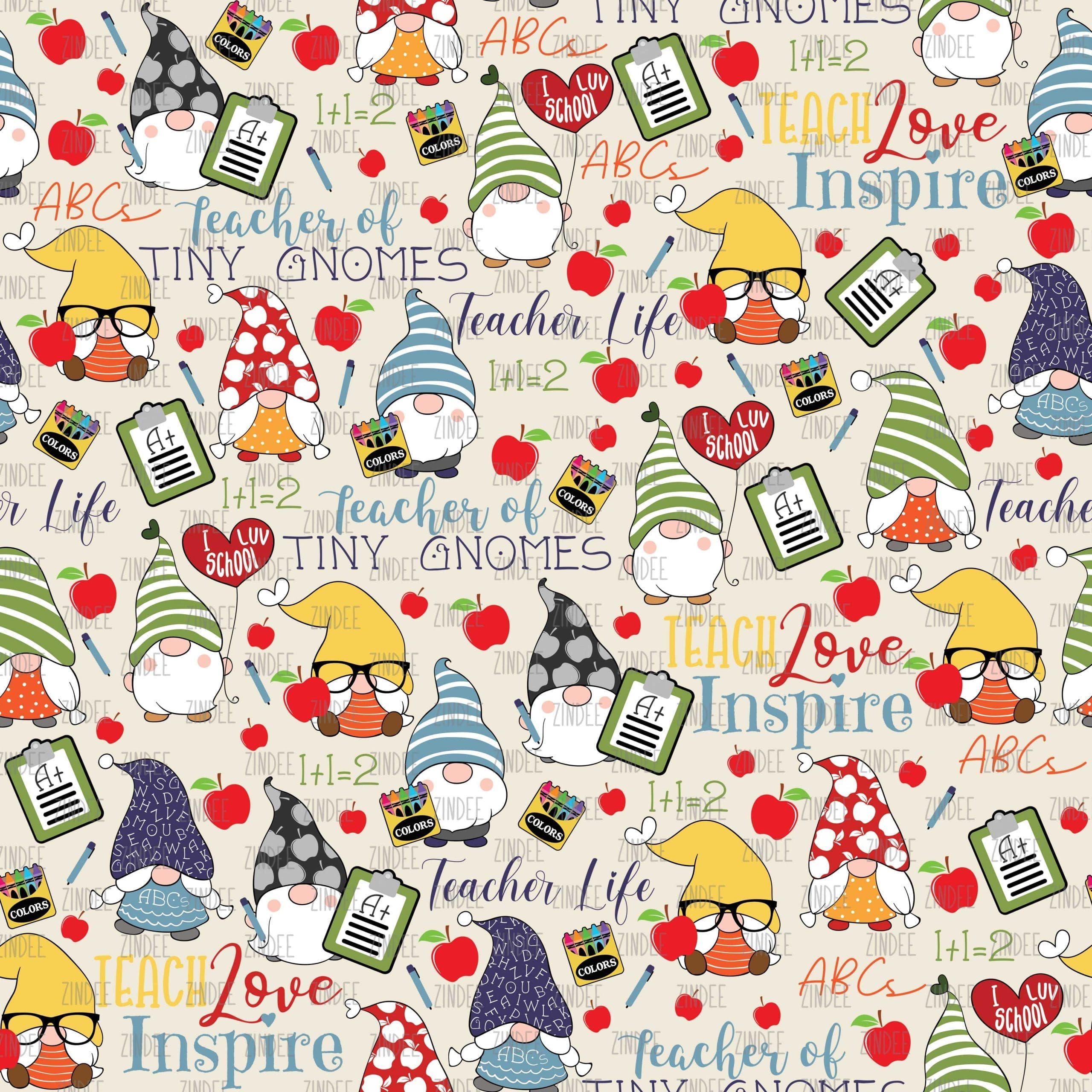 Gnomes Sweet School seamless (digital paper)
