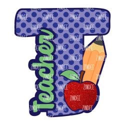 Teacher Monogram Sublimation Transfer