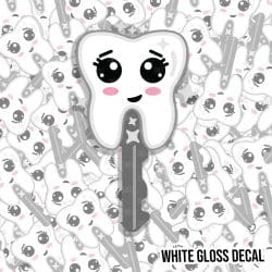 Tooth Fairy Key kiss cut decal (3 inch) WHITE GLOSS