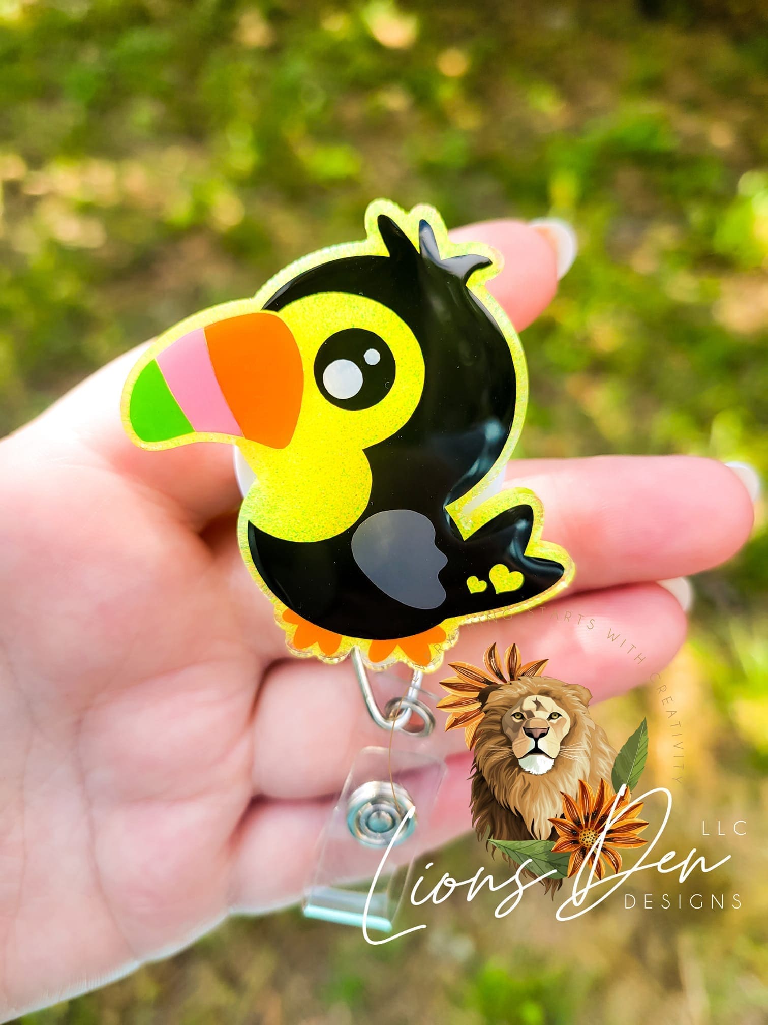 Toucan Baby – Acrylic Badge Reel Blank (2") No Hole | Optional Sticker or UV DTF - Image 4