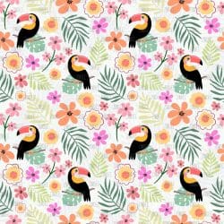 Tropical Toucans White (digital paper)