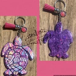 Turtle – Acrylic Keychain Blank (3") | Optional Sticker or UV DTF - Image 3