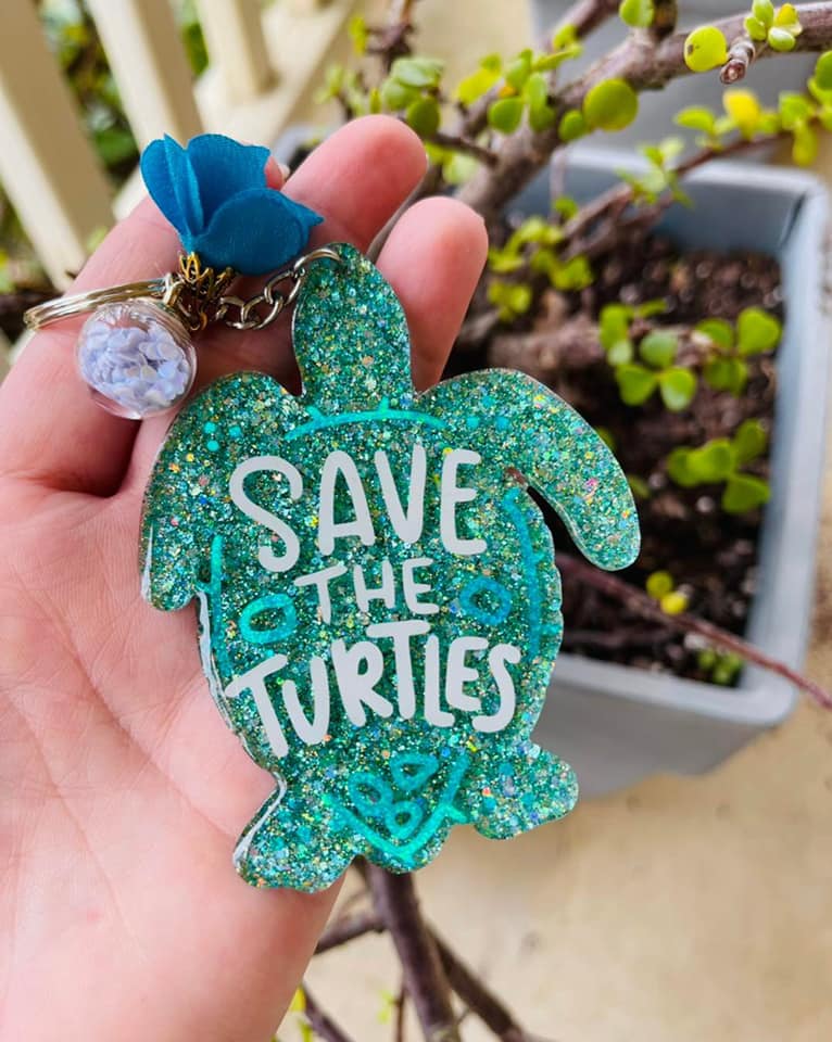 Turtle – Acrylic Keychain Blank (3") | Optional Sticker or UV DTF - Image 4