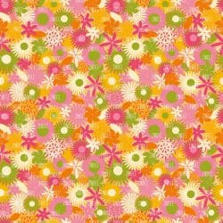Vintage Spring Flowers Peach seamless (digital paper)