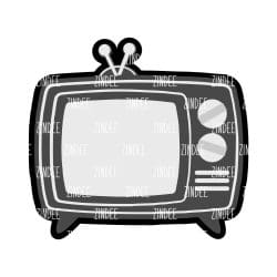 Vintage TV – Acrylic Badge Reel Blank (2") No Hole | Optional Sticker or UV DTF