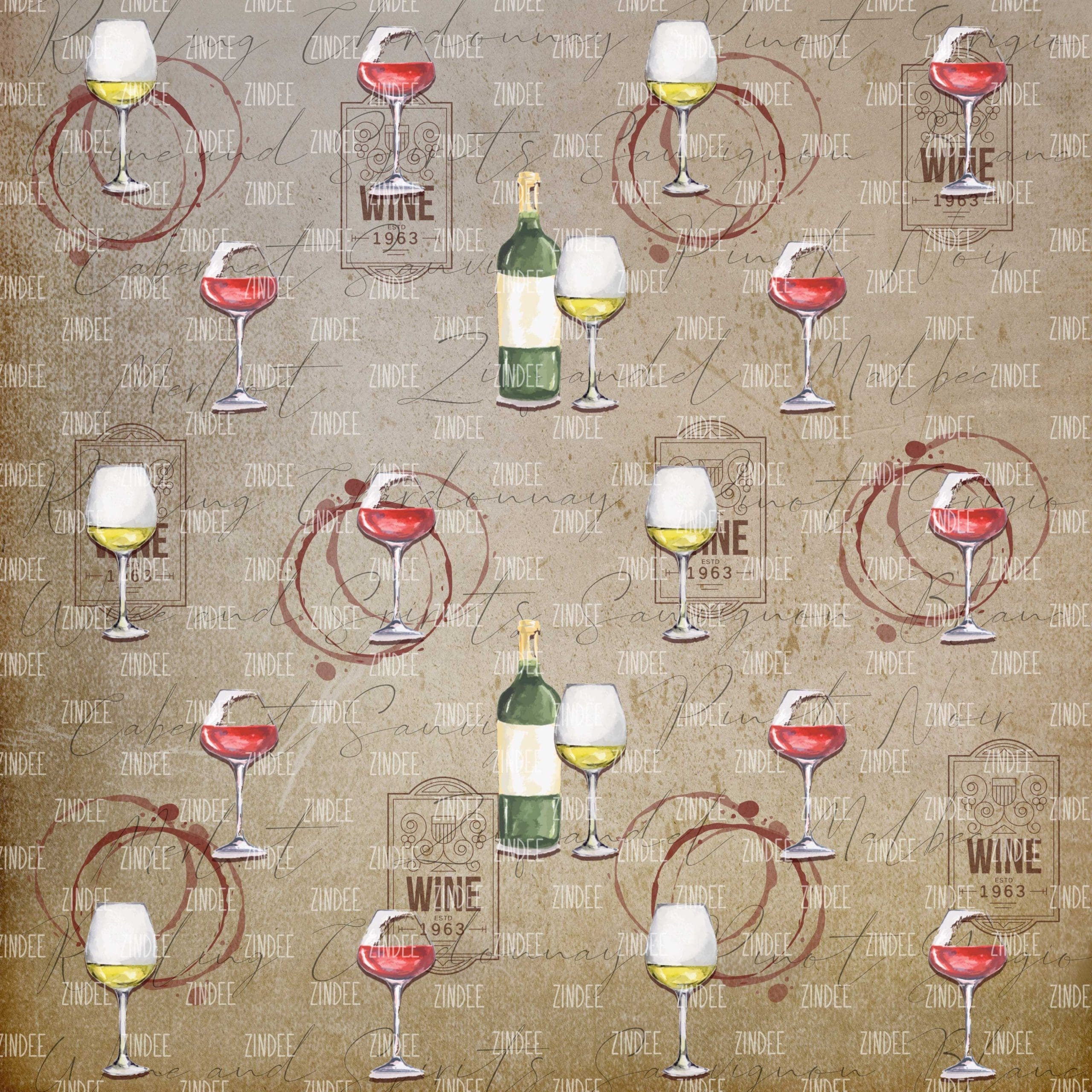 Vintage Wine (digital paper)