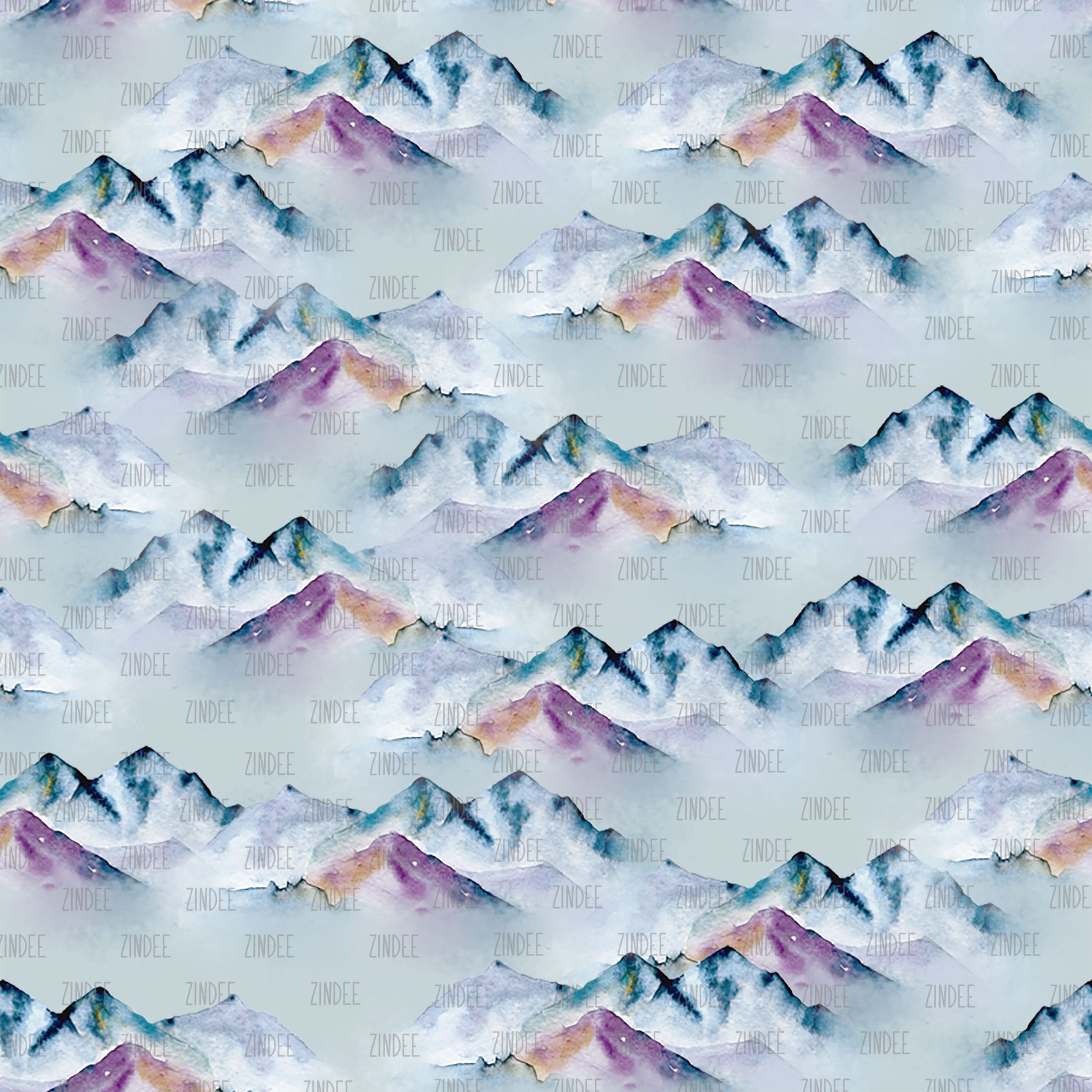 Watercolor Mountain Scape 7 (digital paper)