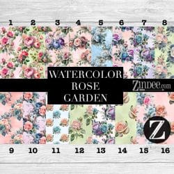 Watercolor Rose Garden (vinyl)