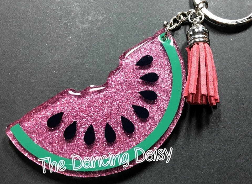 Watermelon Slice – Acrylic Keychain Blank (3") | Optional Sticker or UV DTF - Image 3
