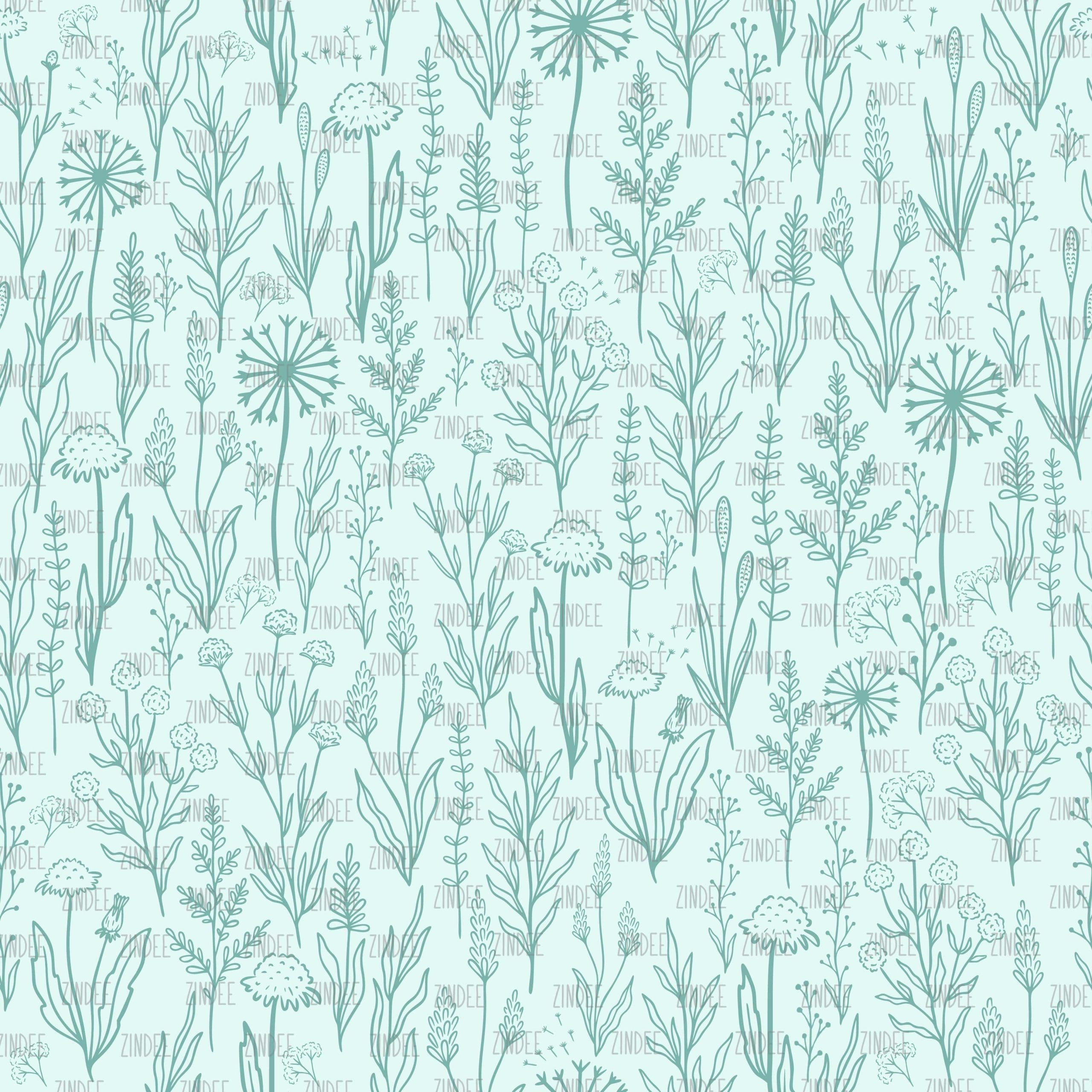 Wildflowers Turquoise (digital paper)