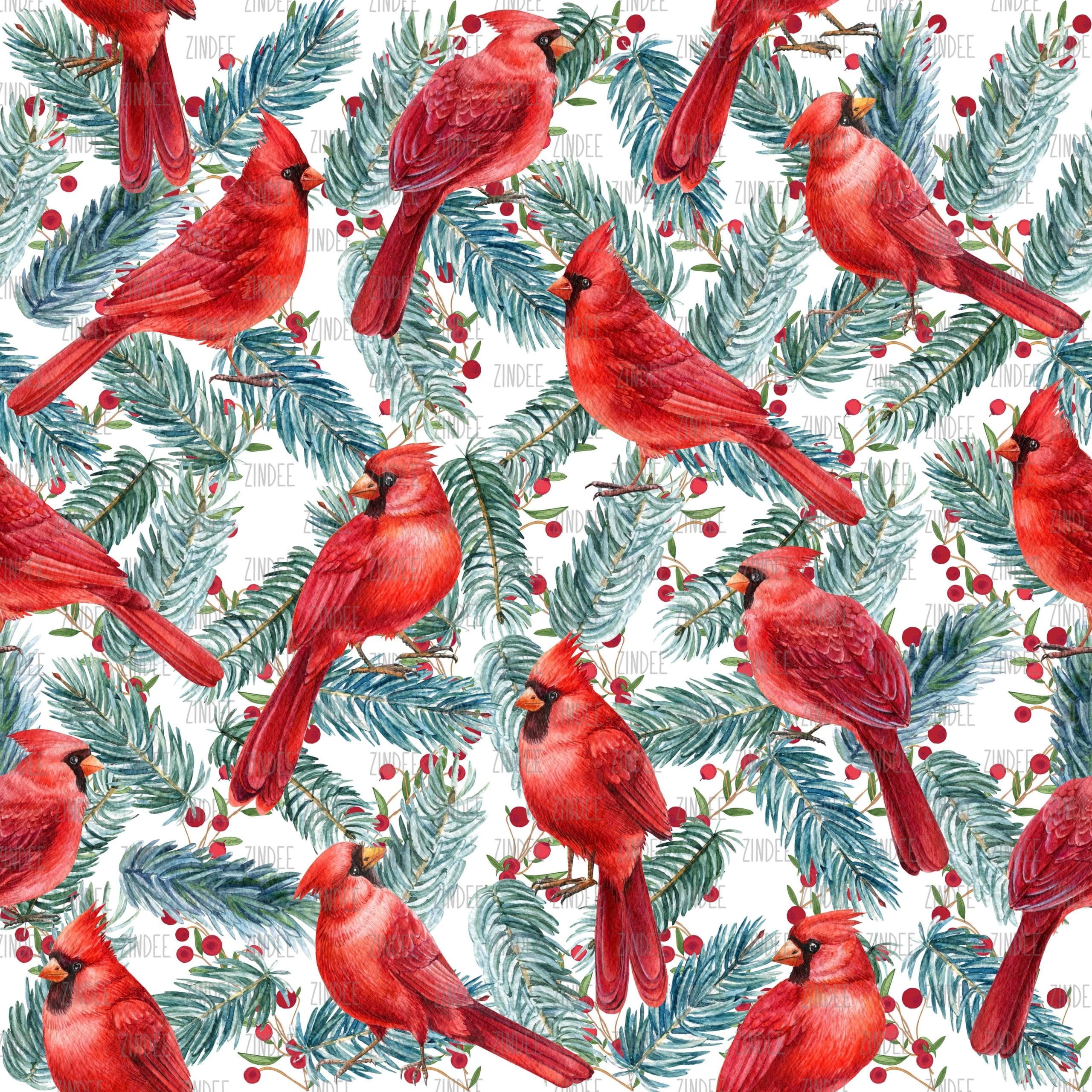 Winter Cardinals 4 seamless (digital paper)